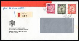1986_FL - R-Brief (Vaduz 313); SBK DM 61, 68, 71 gestempelt