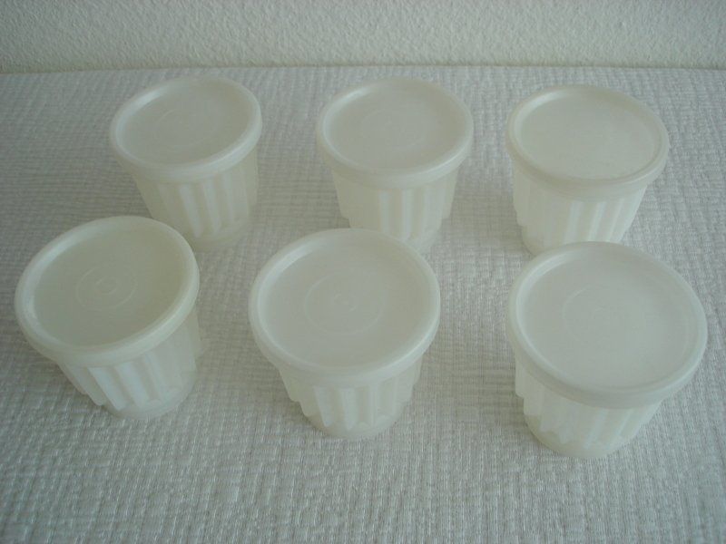 Vintage Tupperware 6 Puddingförmchen mit Deckel und Boden (Gebraucht ...