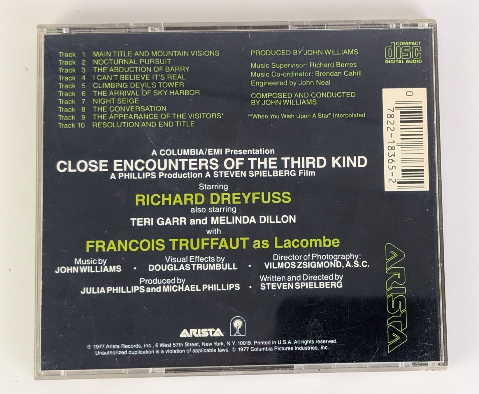 CD: Close Encounters Soundtrack CD John Williams Top – Usato da Zürich venduto da 1.Simon 1