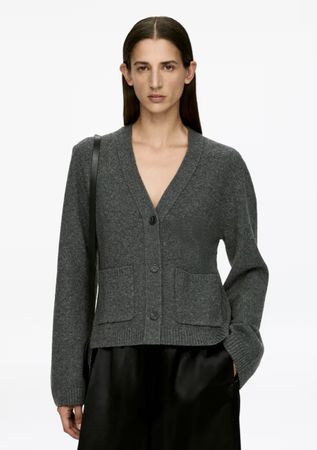 Arket Strick-Cardigan in Grau aus Wolle / M