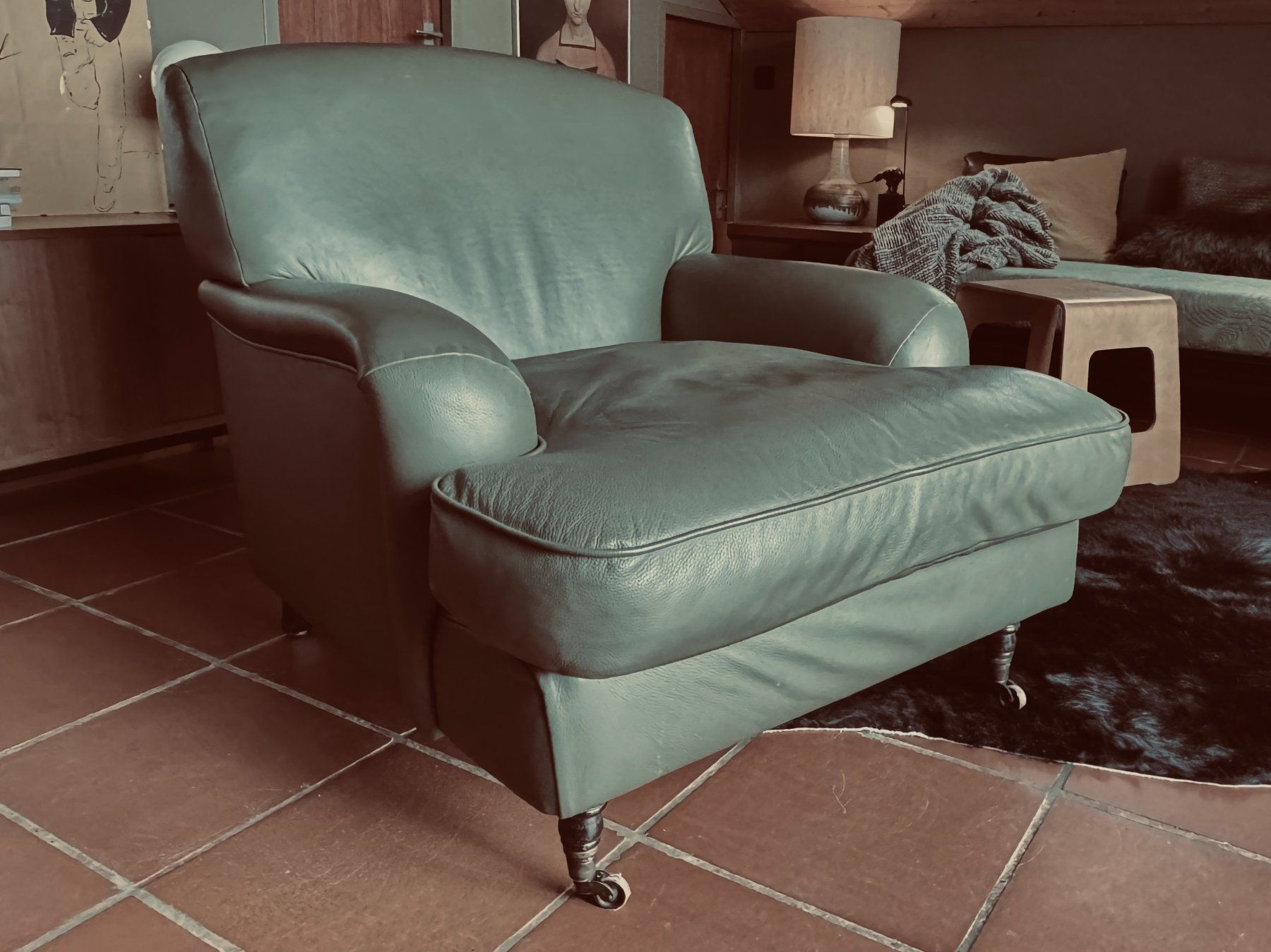 Lambert Poltrone: LAMBERT CONTINENTAL Sessel Leder Oliv Designklassiker Sessel – Usato da Himmelried venduto da 22StudioCH 5