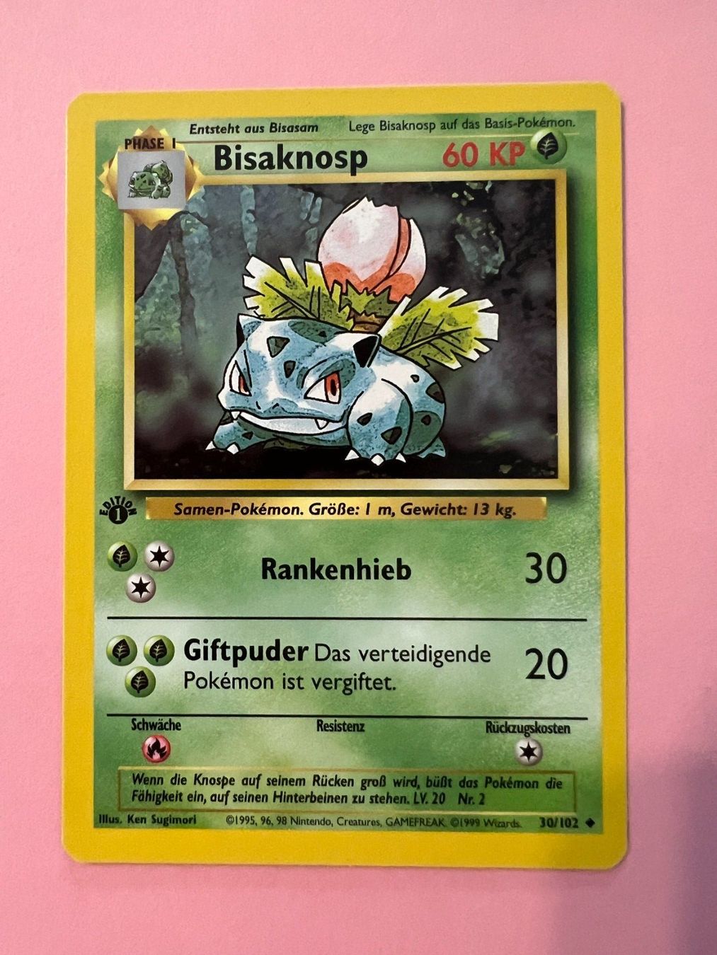 Pokémon Cartes à collectionner: Bisaknosp 30/102 DE Base Set 1. Edition – Neuf (Voir description) à Reinach BL par bermuda-dreieck 1