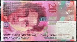 20-Franken-Note, neu, Jahr 2008, Top Zustand! Neuwertig
