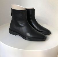 Jil Sander Black Leather Ankle Boots sz 36