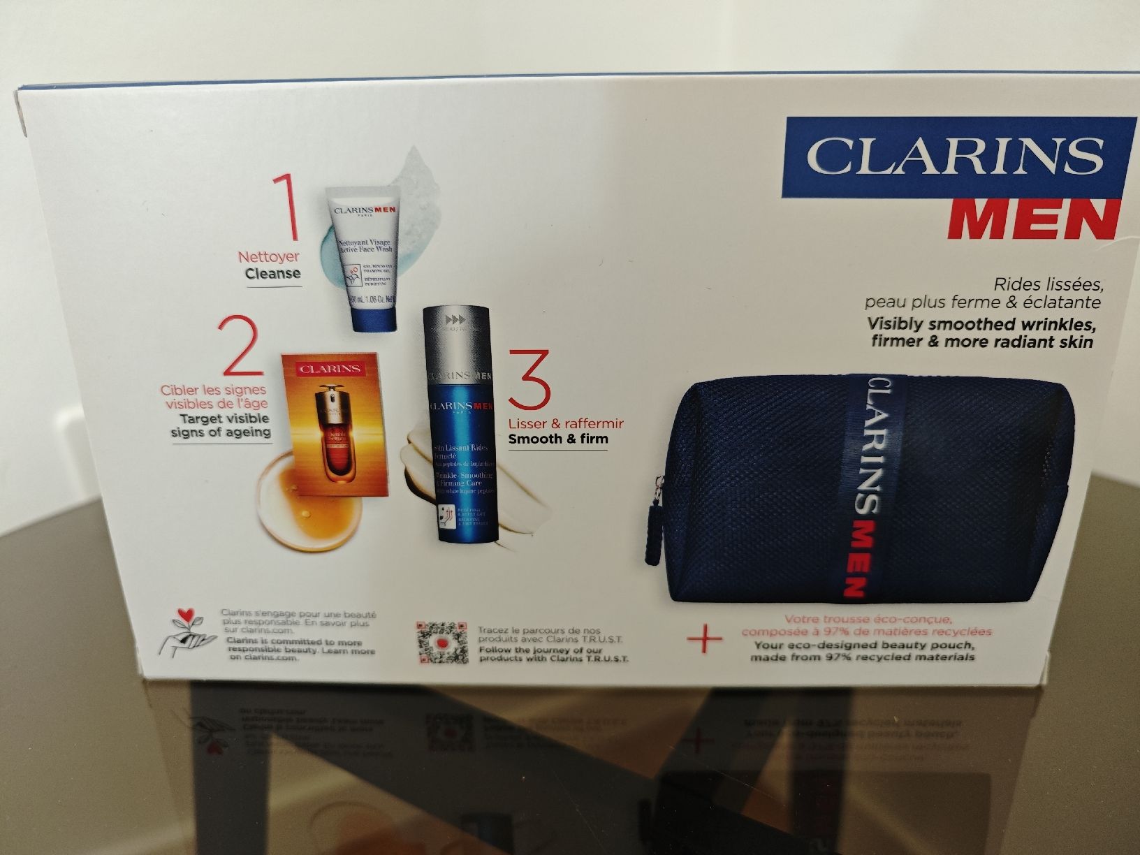 Clarins Cura del viso: Clarins Men Age-Defying Essentials Set Neu – Nuovo e nell'imballaggio originale da Zürich venduto da pre_t7fd 1