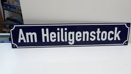 EMAILLE VINTAGE STRASSENSCHILD  * AM HEILIGENSTOCK *