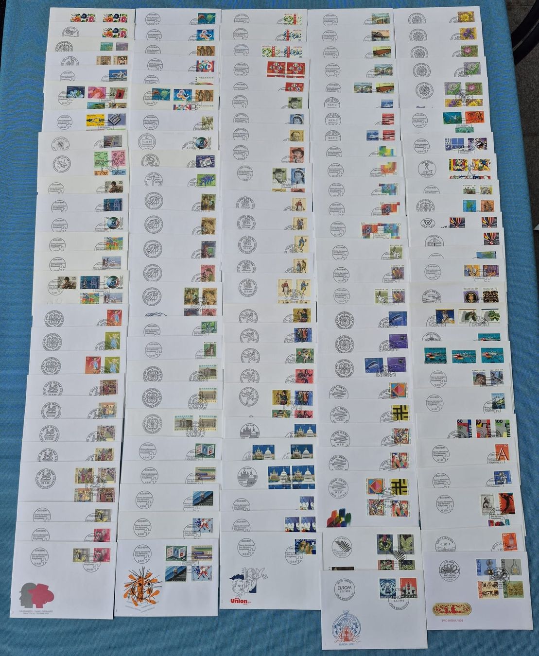Tutti i francobolli: Briefmarken Ersttagsbriefe Sammlung 125Stk.Schweiz  – Usato da Hünibach venduto da rut_l6ht