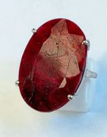 Ring mit grossem ovalem Rubin Silber 925 neu
