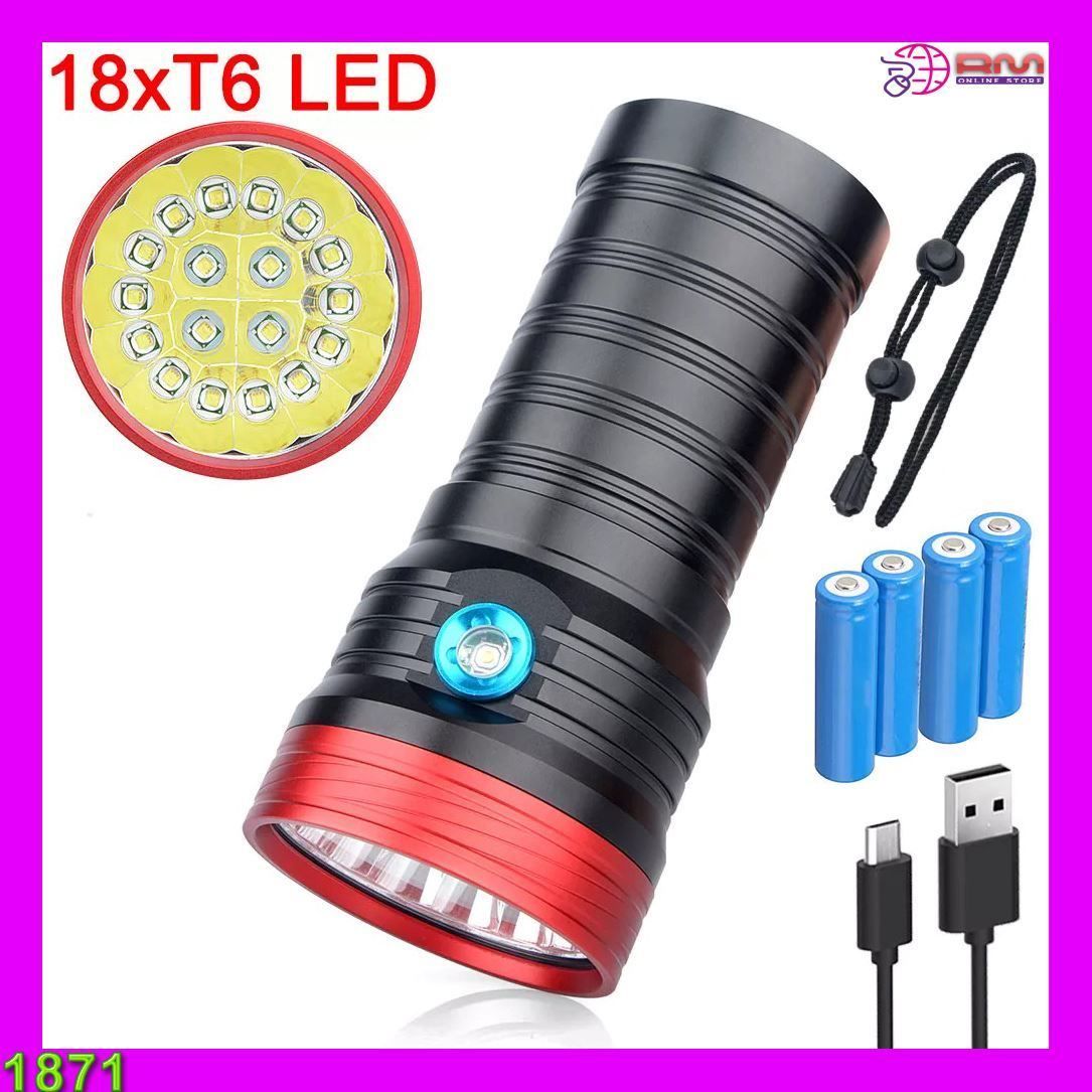 Lampade: Taschenlampe 10000 Lumen 18xT6 LED USB – Nuovo e nell'imballaggio originale da Unterägeri venduto da RmOnline