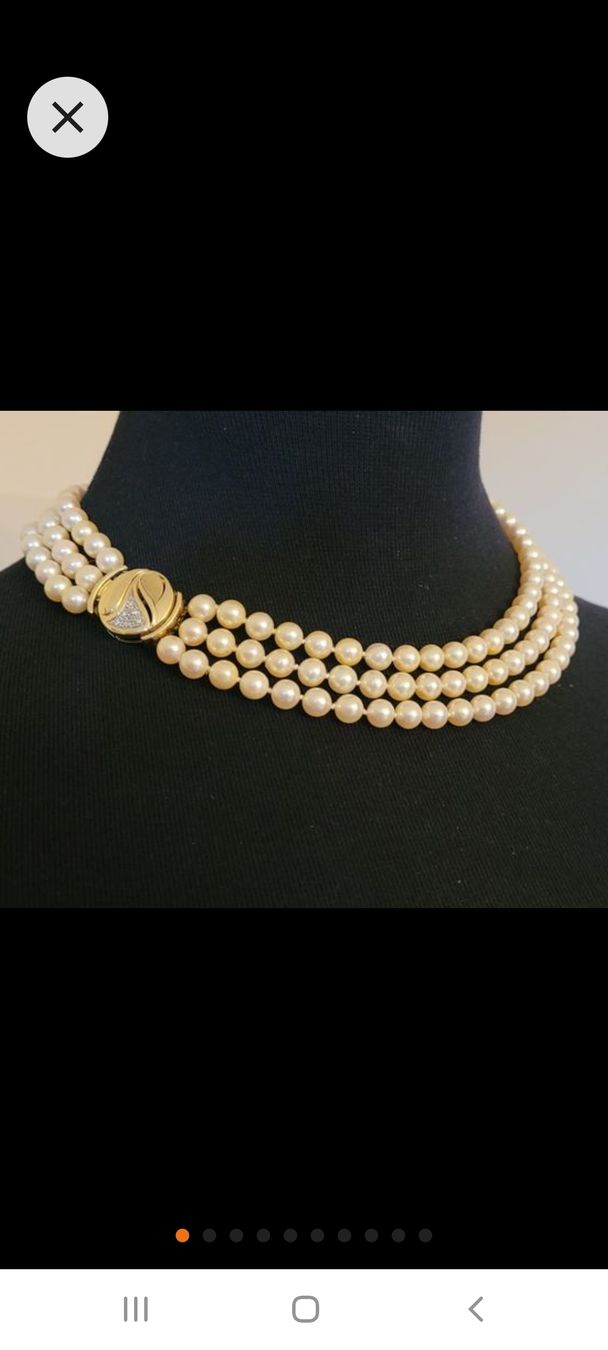 Catenine: Perlencollier 3 Rang Perfekt Precious Anmutig Einzigartig – Usato da Winterthur venduto da Gartenoase144 5