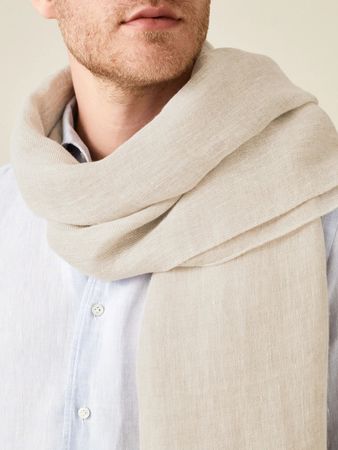 Orig. LUCA FALONI Leinenschal in Naturbeige, 190x72 cm, NEU