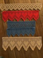 Gehäkelte Bordüren, 5 Stück, Handarbeit, Vintage Stil