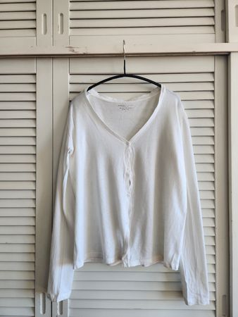 Majestic Filatures Paris cardigan blanc coton/cachemire 