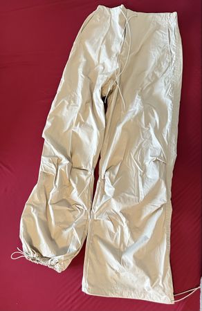 Zara Beige Drawstring Cargo Pants, Size M - Great Condition!