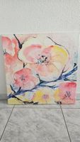 Aquarell Blumenbild 67x67 cm handgemalt von J. Blaschegg