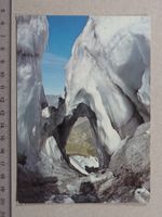 Saas-Fee, Blick von Feegletscher, Stempel Staudamm Mattmark