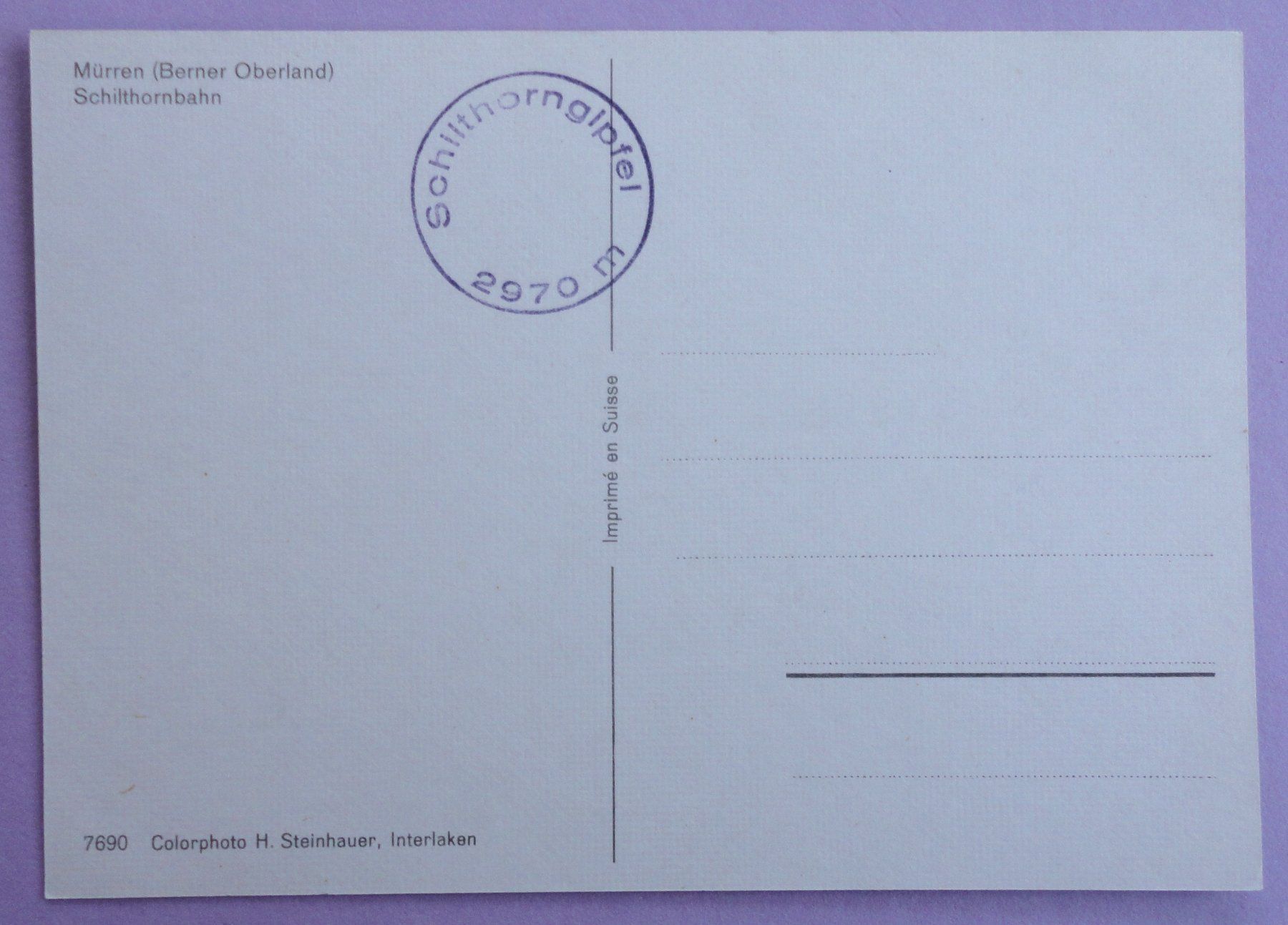 Cartoline postali: Mürren (B.O.), Schilthornbahn – Usato da Fétigny venduto da Billy2miny 1