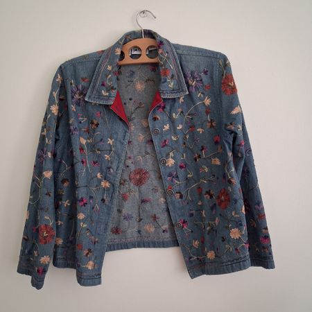 MIRA vintage floral denim jacket size 38