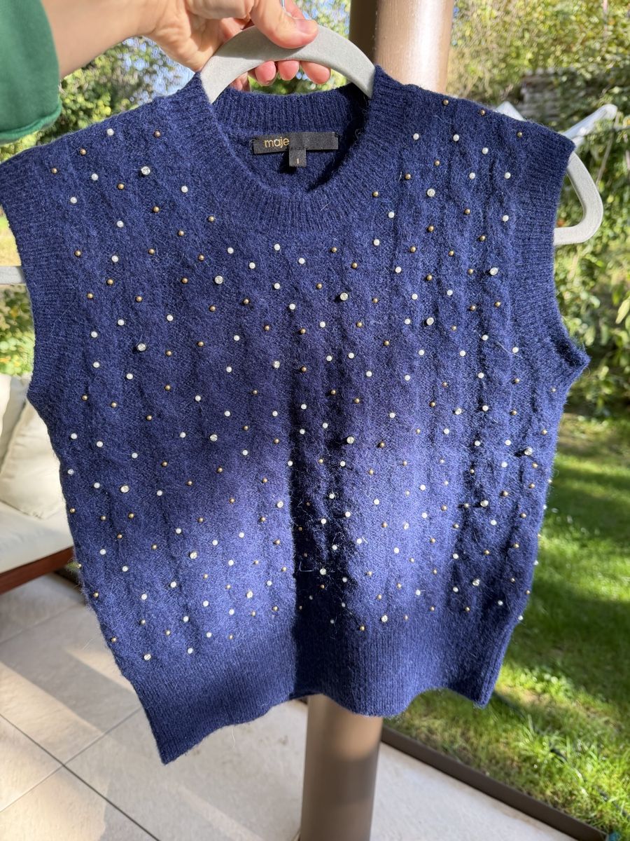 Maje Gilets & Westen: Maje wool vest with Decorative Beads S  – Neu (gemäss Beschreibung) aus Corsier GE von Karol_save_planet 1