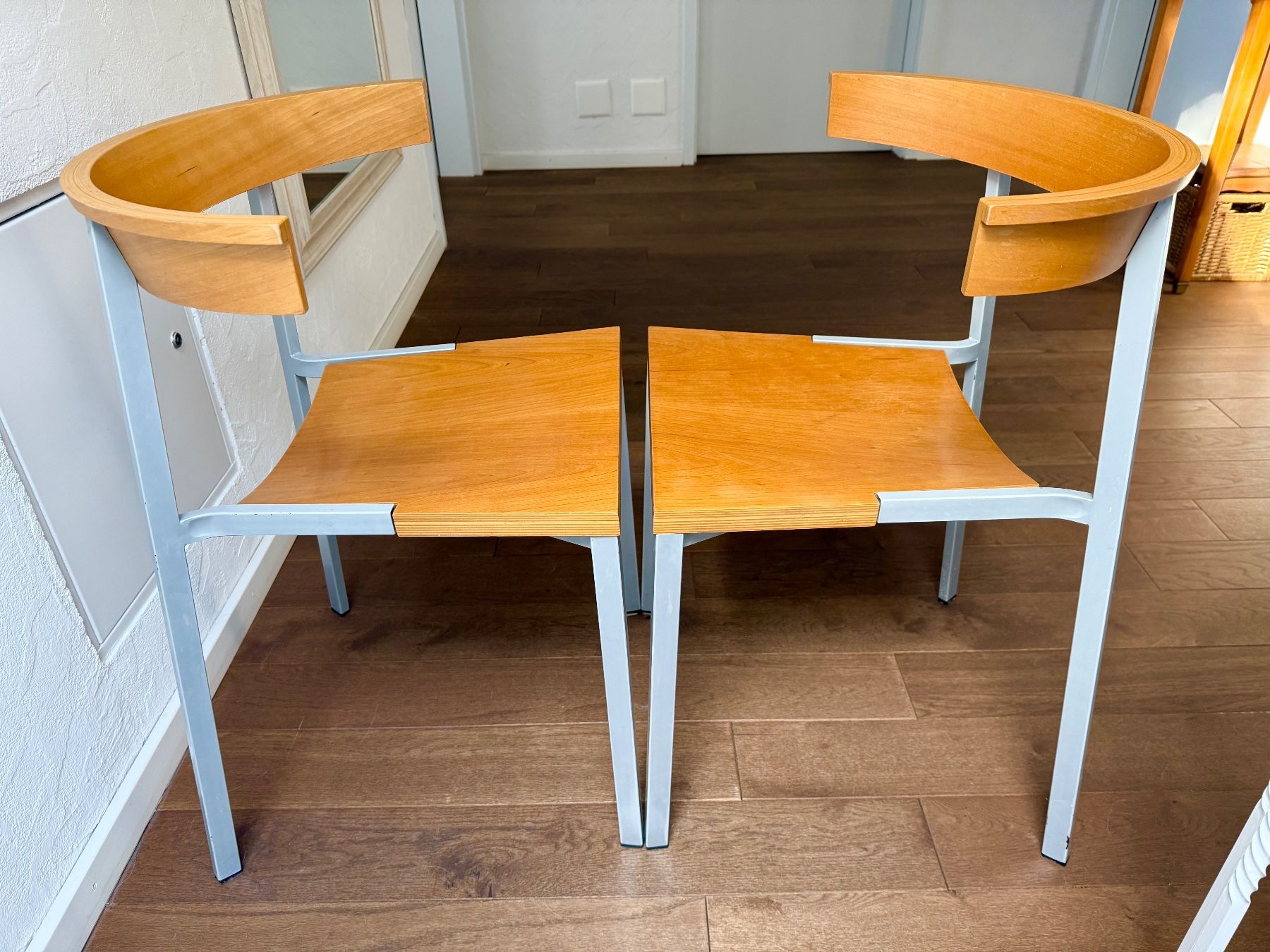 Sedie: 2 Designer Stühle aus Holz und Metall – Usato da Ebikon venduto da Mirakel3 1