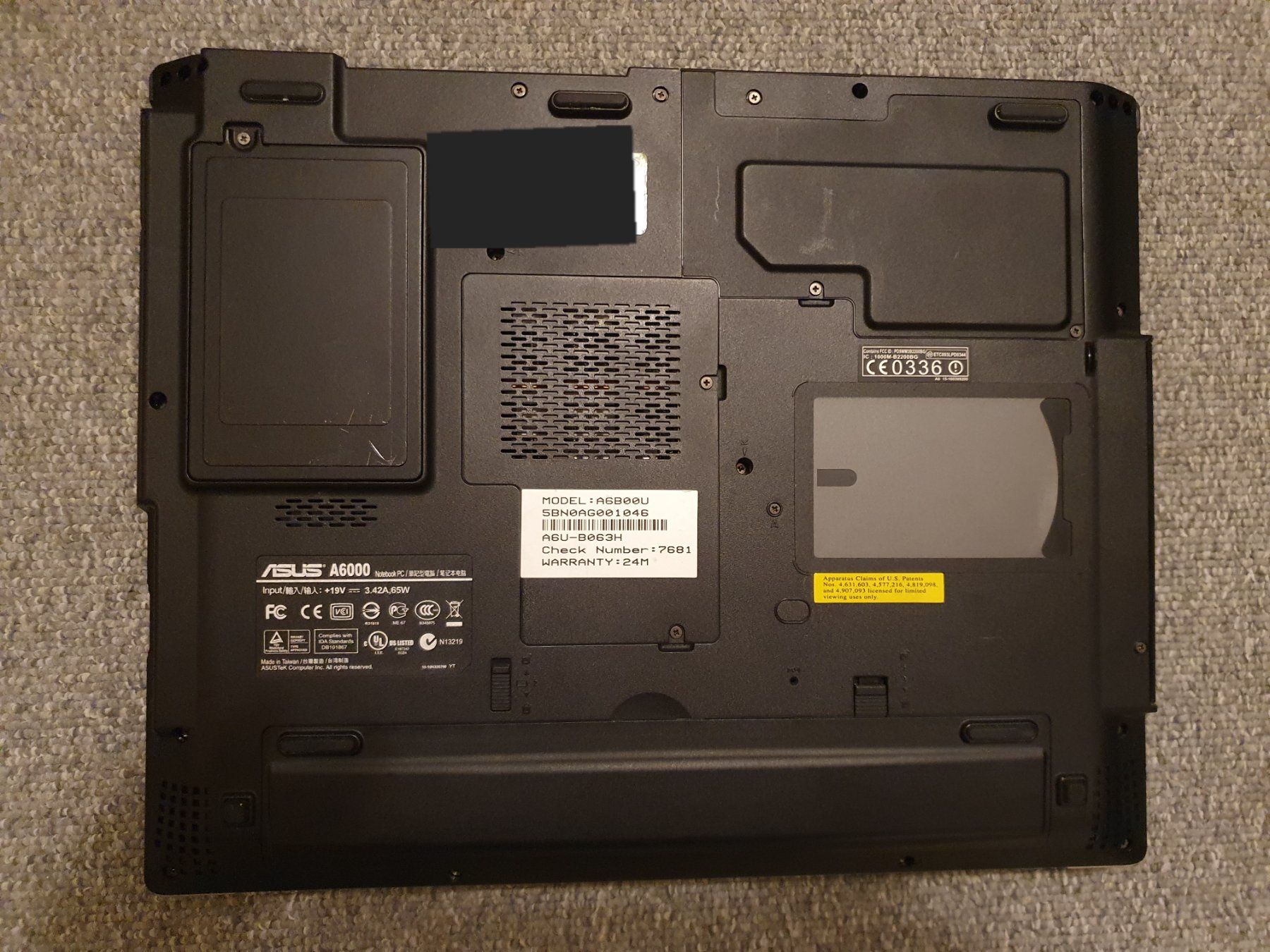 Asus Notebook: Asus A6000 A6U, Antix Linux, Mit Netzteil, Akku defekt – Usato da Winterthur venduto da E-Frosch 2