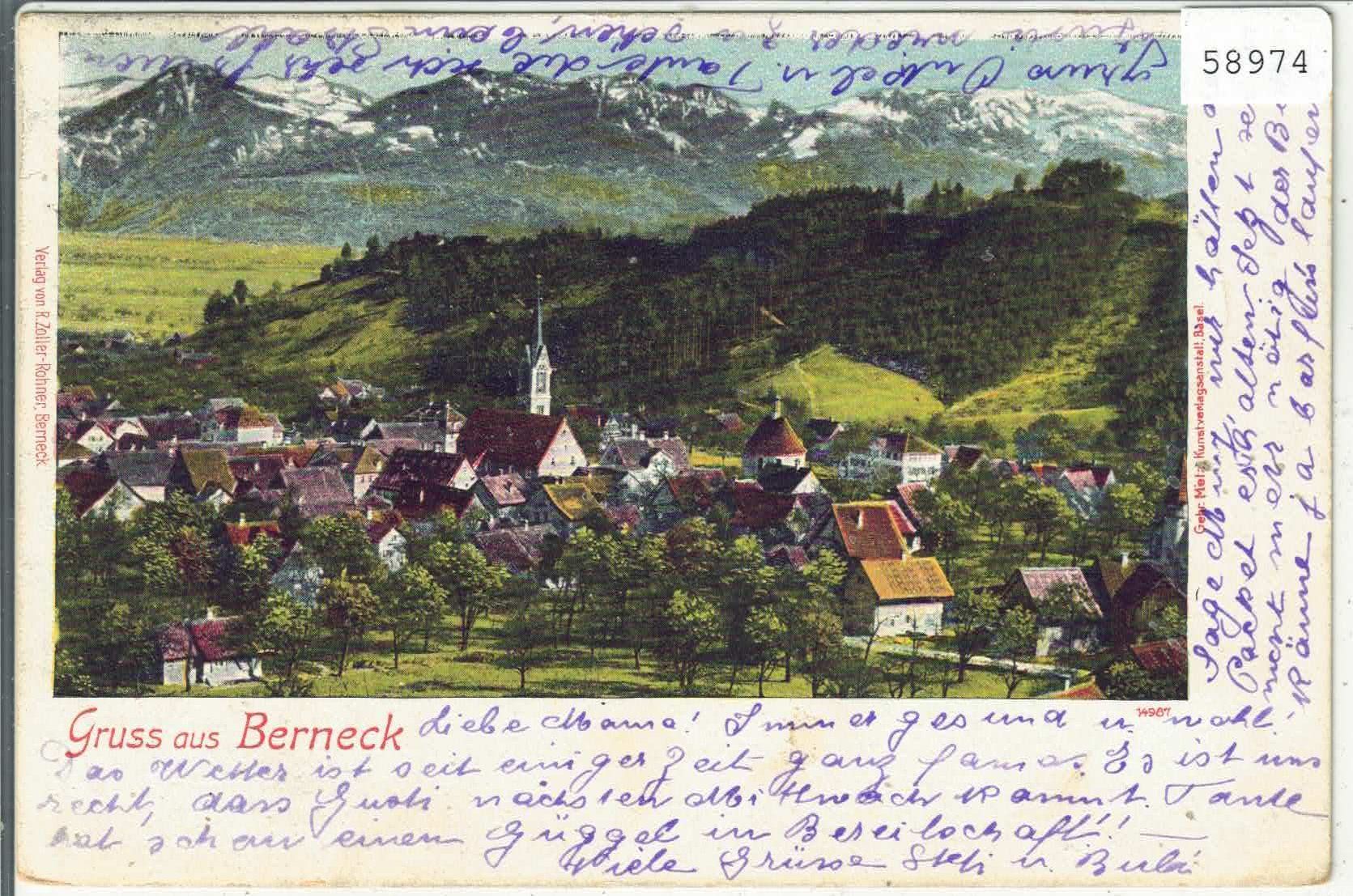 Ansichtskarten: Gruss aus Berneck - Generalansicht – Gebraucht aus Ettingen von Kartenplanet