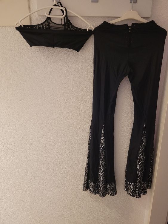 Glitzer Kostüm Damen Schwarz Gold main image 1
