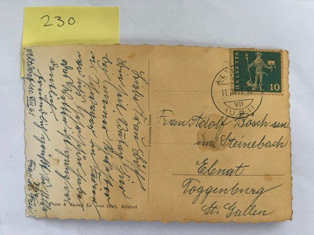 Cartes postales: Ansichtskarte Tell-Denkmal Altdorf; 1961 – D'occasion à Niederwil AG par dahu75 1