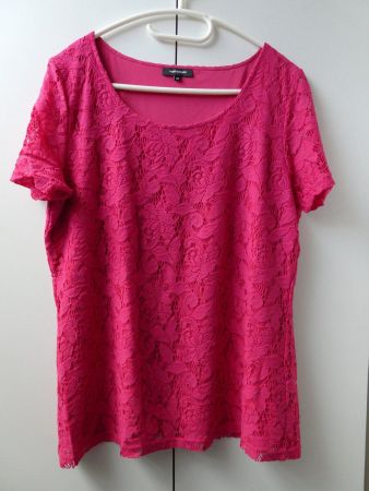 Spitzen-Shirt von More & More, pink, Gr. 44