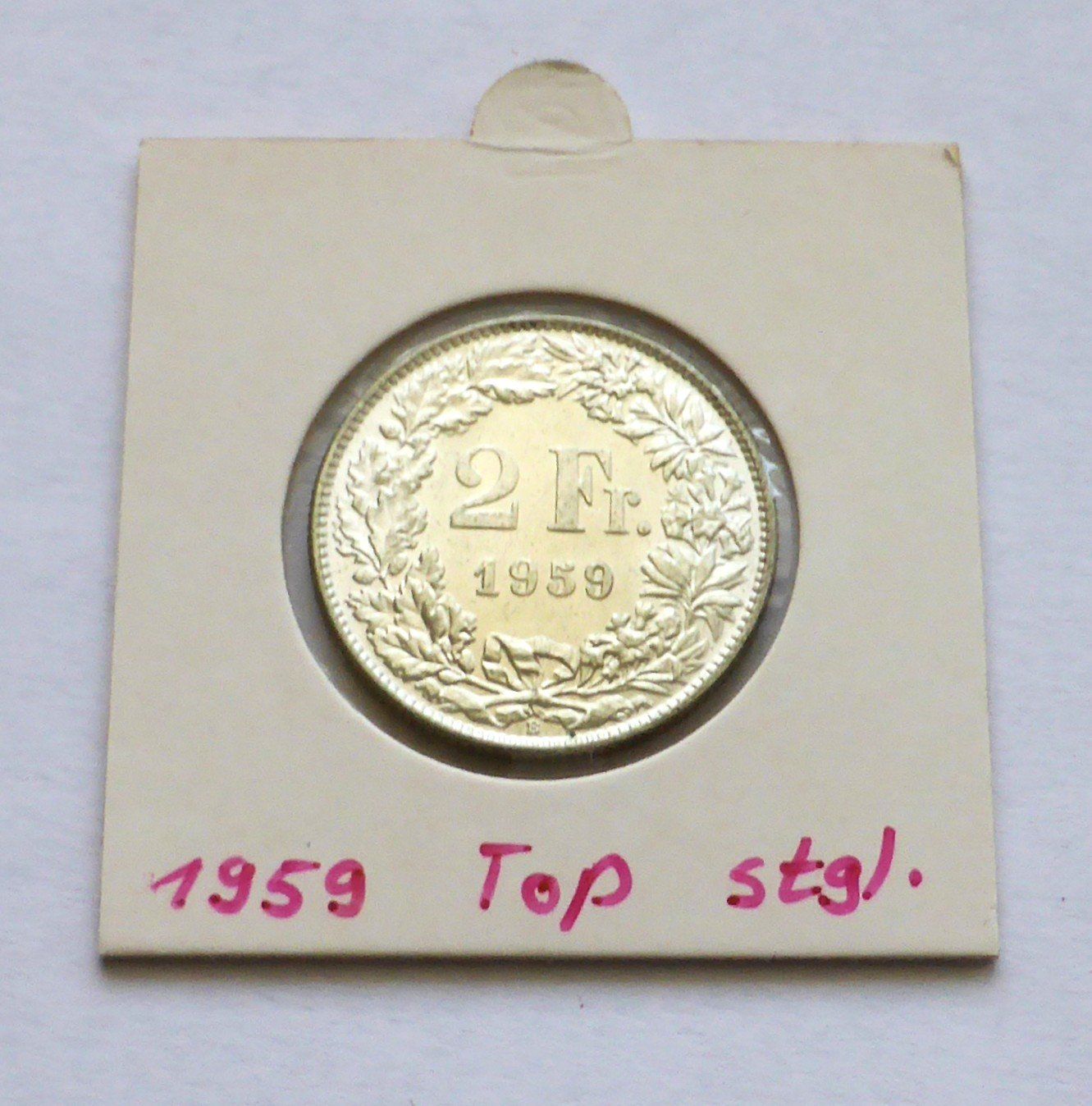 Alle Münzen: 2 Fr. SILBER 1959 - in stempelglanz / fdc – Neu (gemäss Beschreibung) aus Buochs von ema-coins 2