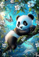 Diamond Painting Panda sur une branche 40x50 cm