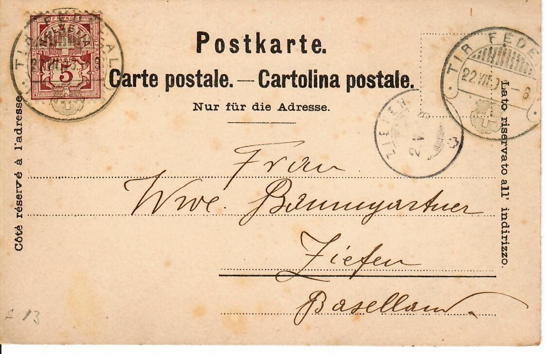 Cartoline postali: Tir Fédéral Neuchatel 1898 – Usato da Hochdorf venduto da Ziegel-16 1
