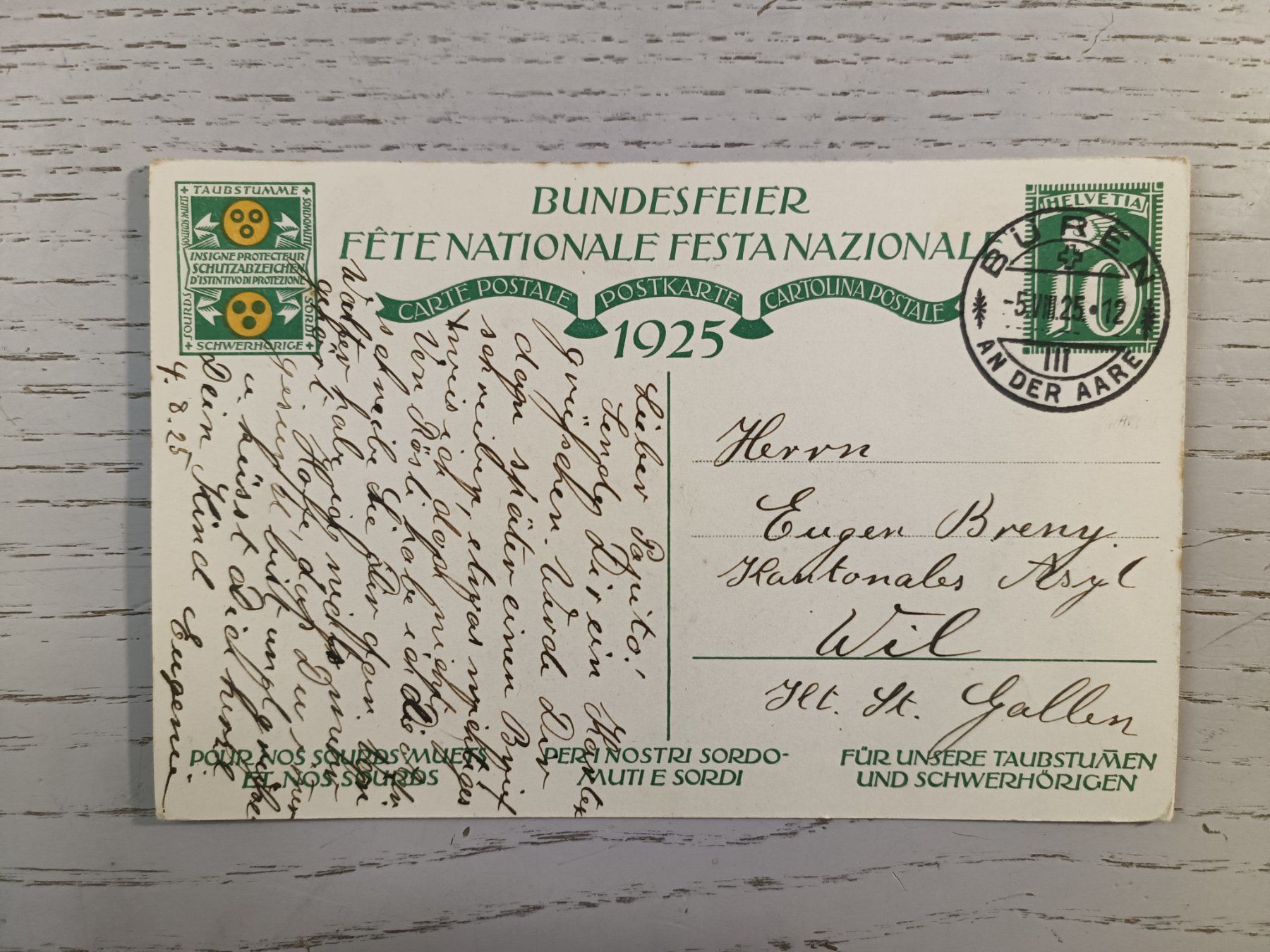 Tutti i francobolli: 1925 Bundefeirkarte – Usato da Dübendorf venduto da goeggi79