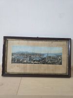 Antiker Altkolorierter Stahlstich – Panorama von Zürich