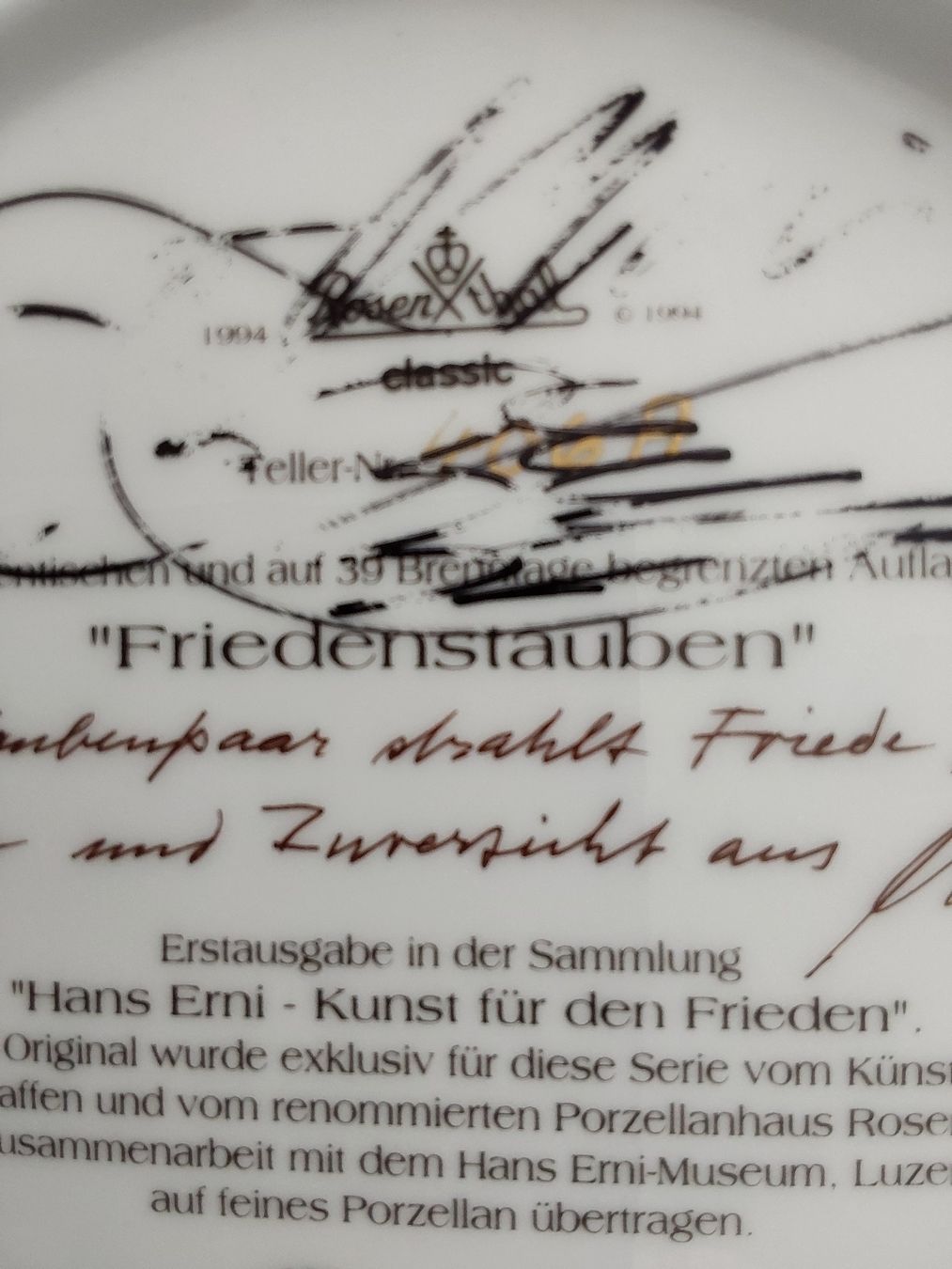Rosenthal Piatti: Originale Autogramme. Erni Hans. Rosenthal – Usato da Steinach venduto da Chilli1957 5