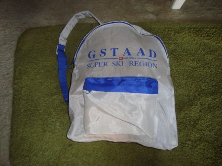 vintage 90iger years Rucksack GSTAAD Super Ski Regio 37x26cm