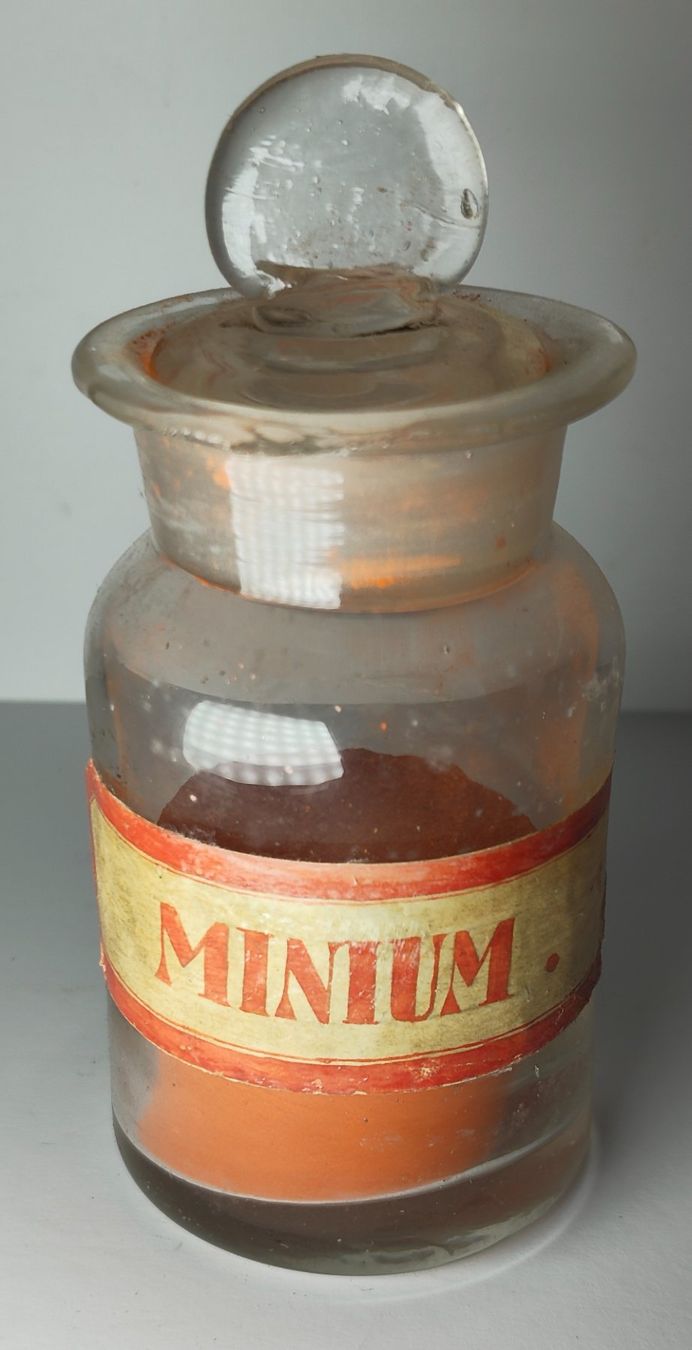 Accessori da laboratorio: Alte Apothekerflasche Minium Um 1900 11cm – Usato da Monthey venduto da 19_karen_84