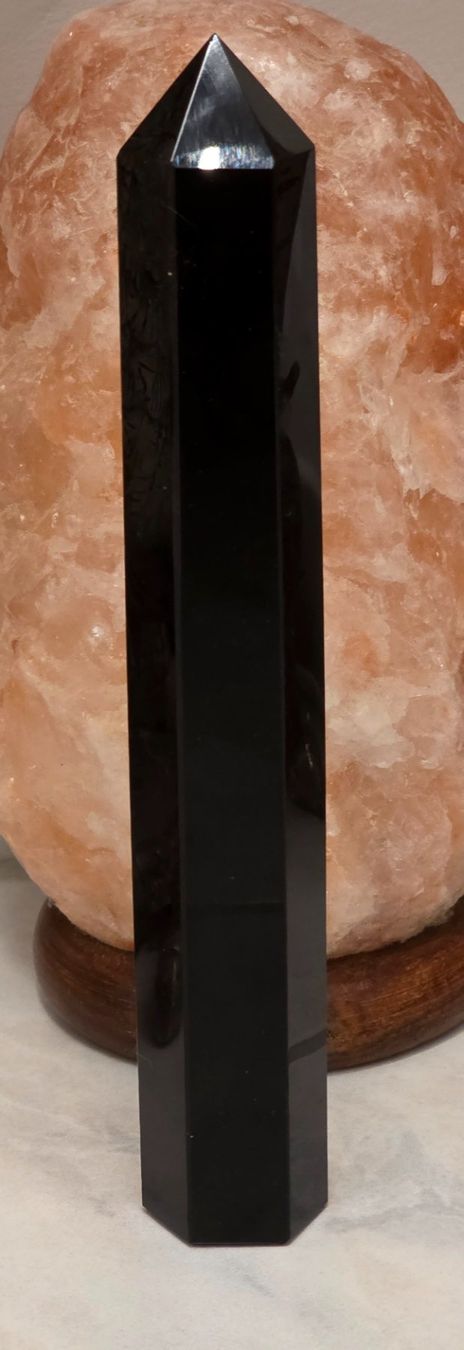 Minerali & Pietre curative: Schwarzer Obsidian Obelisk D 376g – Nuovo e nell'imballaggio originale da Matzingen venduto da Shay_Crystalz