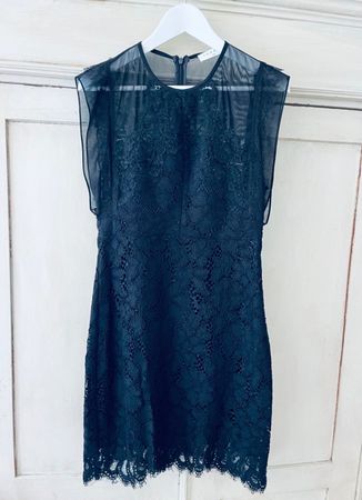 SANDRO Cocktailkleid Spitze schwarz, Gr. 38