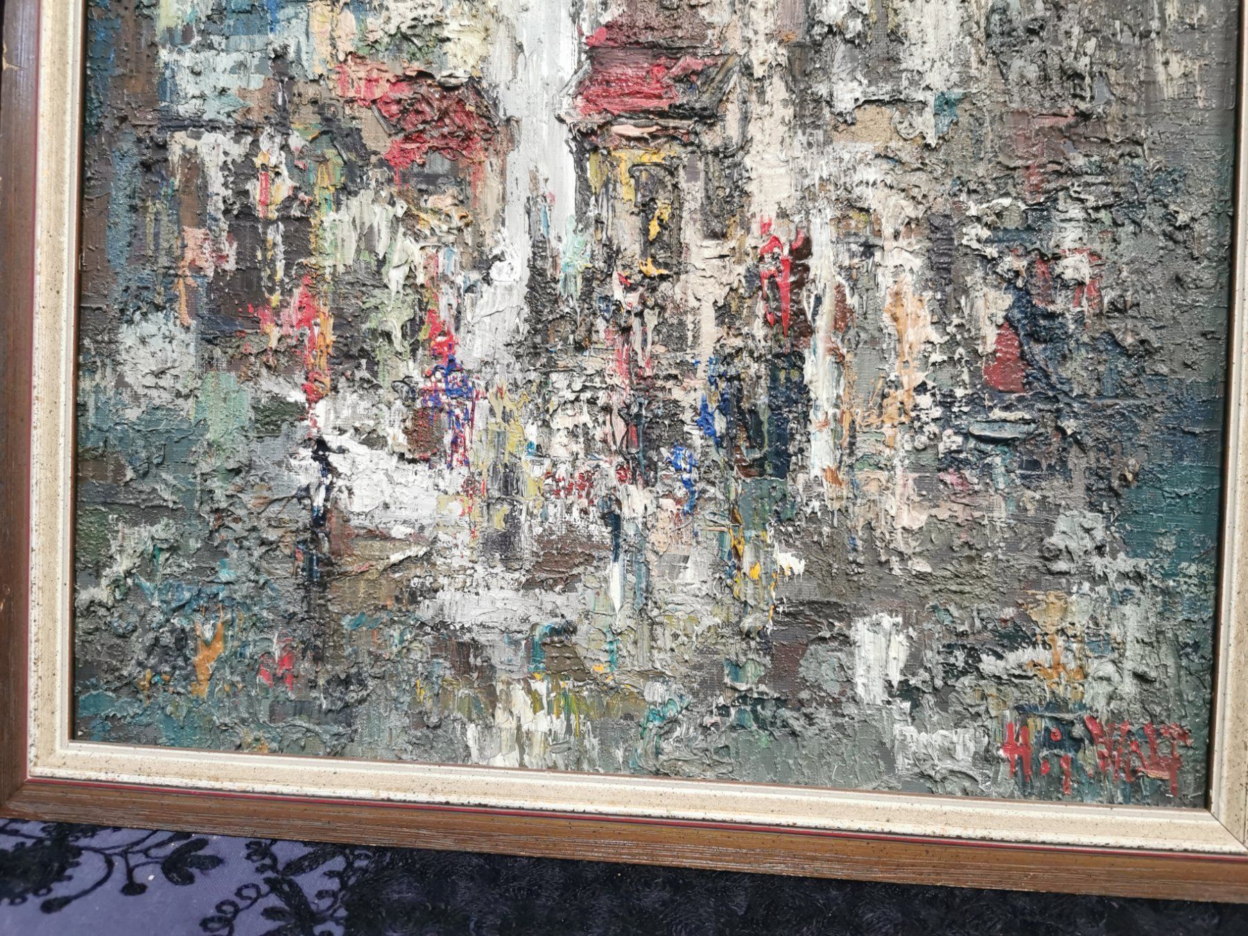 Gemälde: SIGNÉ WOLF PARIS 61 HUILE SUR TOILE – Gebraucht aus Genève von Qanil77 2