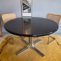 1980 Esstisch Massivholz Verlängerbar verchromt Dining Table