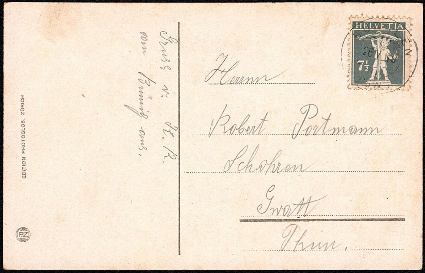 Cartoline postali: 1919_AK - Abendstimmung am Lungernsee – Usato da Thun venduto da Nissan 1