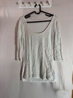 Weisser Pullover mit Spitze ca. Gr.M