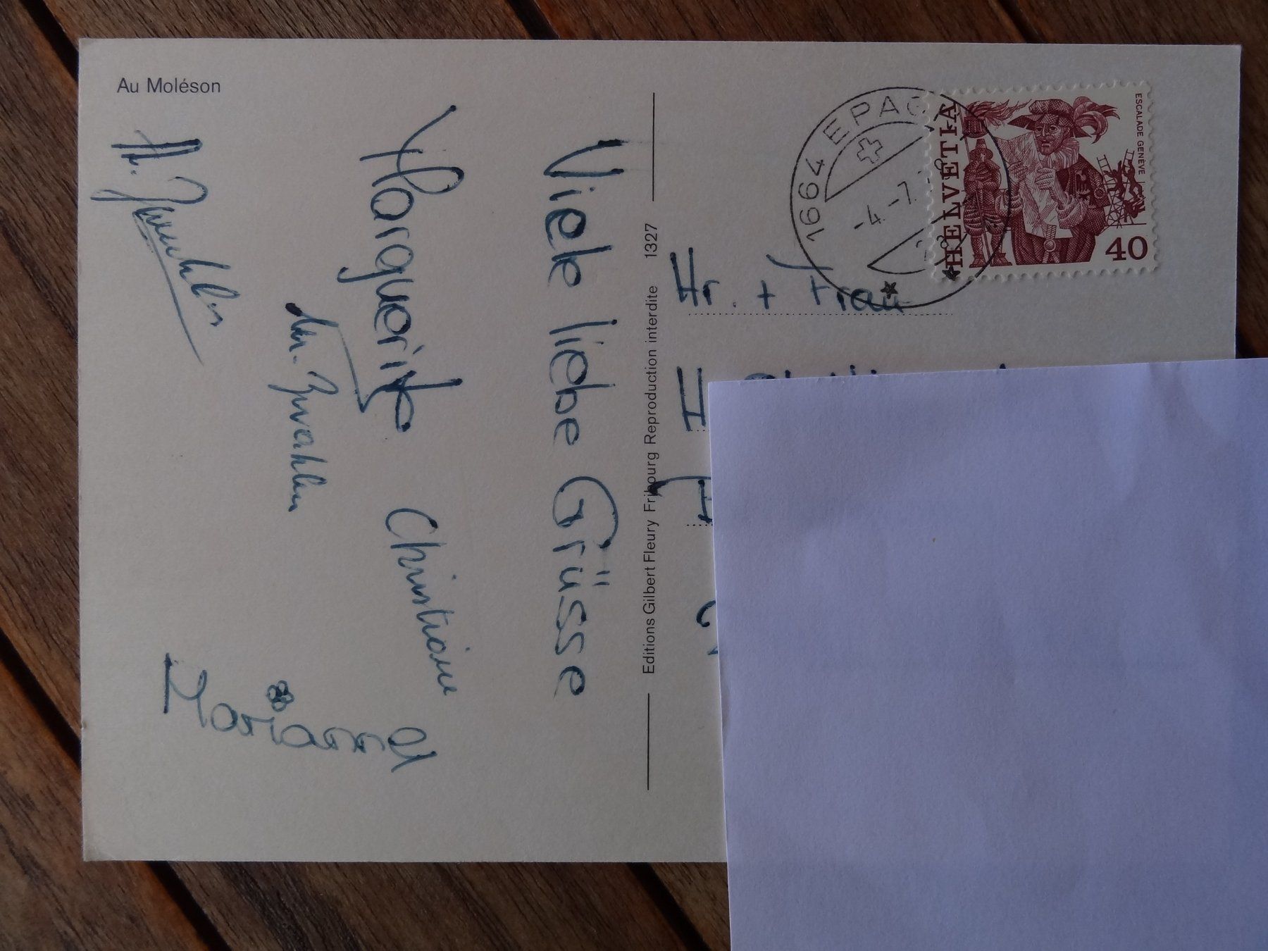 Cartoline postali: Au Moléson - 1978 – Usato da St Léonard venduto da Riglin 1