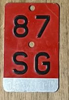 SG 87 - VELONUMMER - FAHRRADSCHILD - PLAQUE DE VELO - SG 87