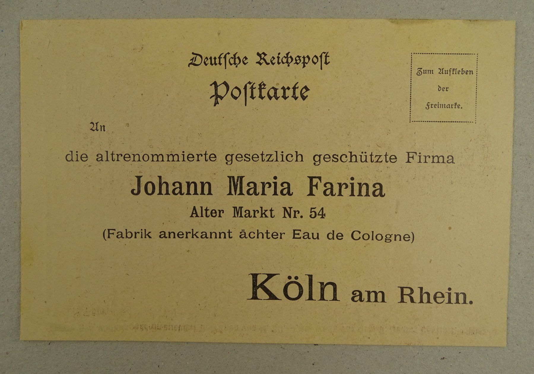 Documenti: EAU DE COLOGNE, PROSPEKT UM 1900, JUGENDSTIL – Usato da Grüningen venduto da Kartensammler 5
