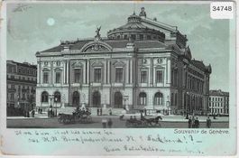 Souvenir de Geneve - Mondschein-Litho