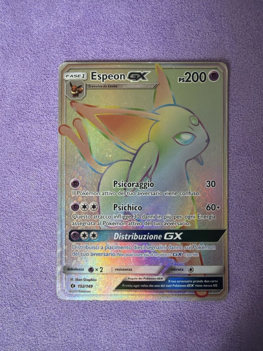 Pokémon Carte collezionabili: Espeon GX 152/149 Rainbow – Usato da Cadro venduto da rarecandycustoms