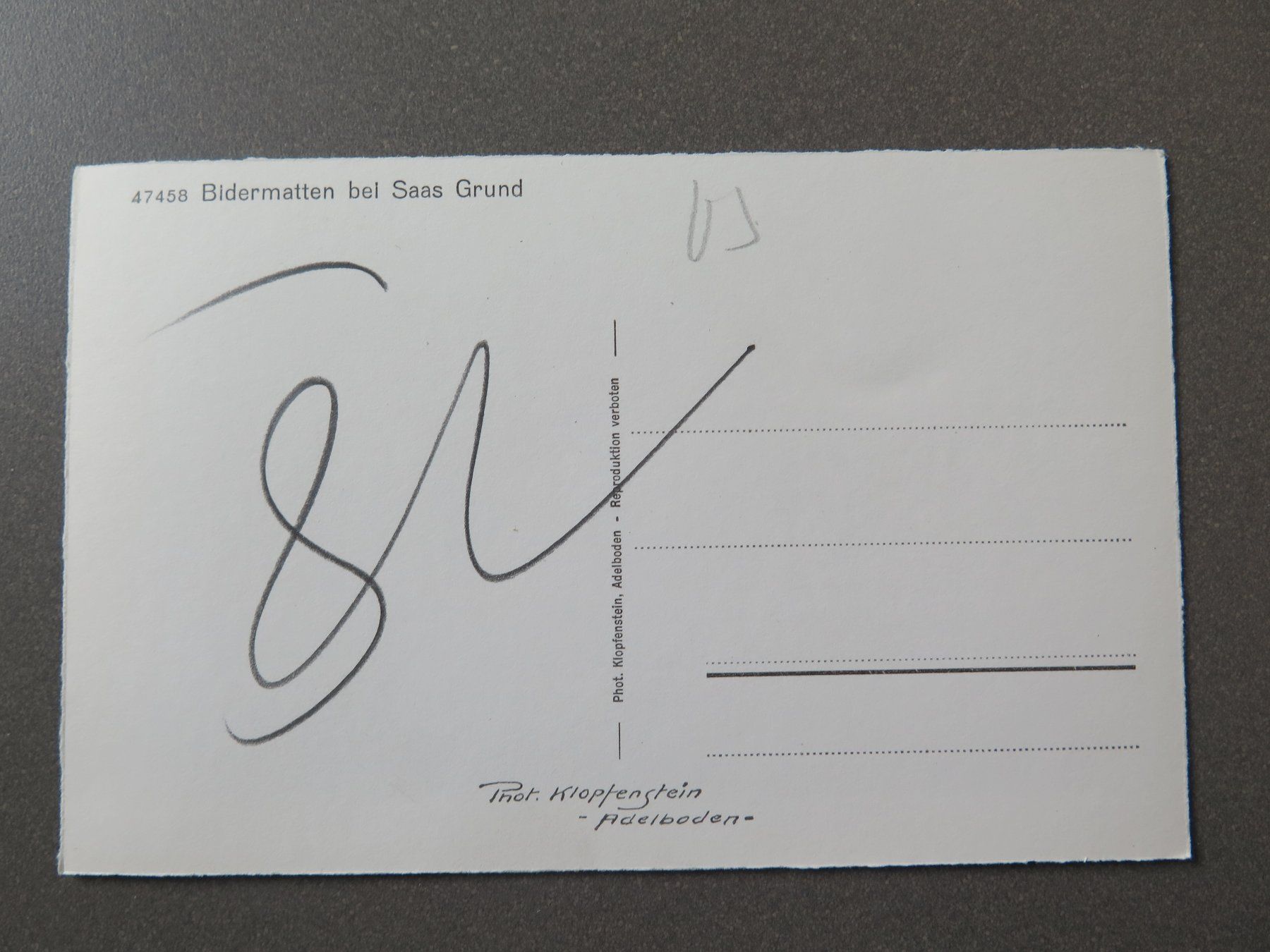 Cartoline postali: SAAS-GRUND - BIDERMATTEN BEI SAAS-GRUND – Usato da Wittenbach venduto da lipasal 1