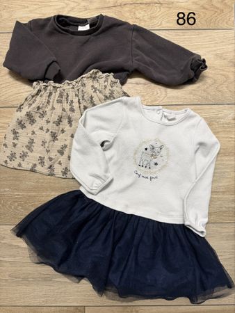 2x warmes Kleid für Mädchen, Größe 86, Zara und Orchestra 🎀